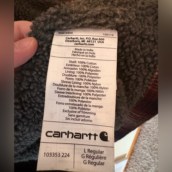 Carhartt Sherpa Lined Flannel Shirt Jacket size large - Picture 5 of 5